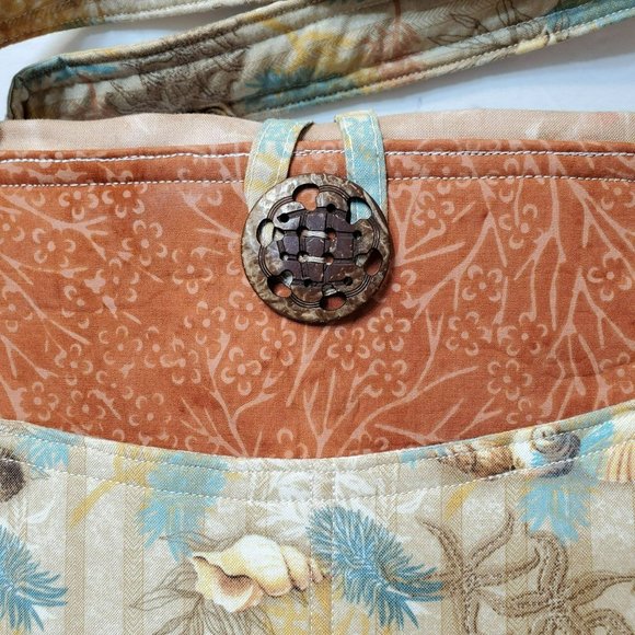 Seashells design Tote, Hand Crafted Large Bag, Coastal Grandma Beach - Picture 2 of 7